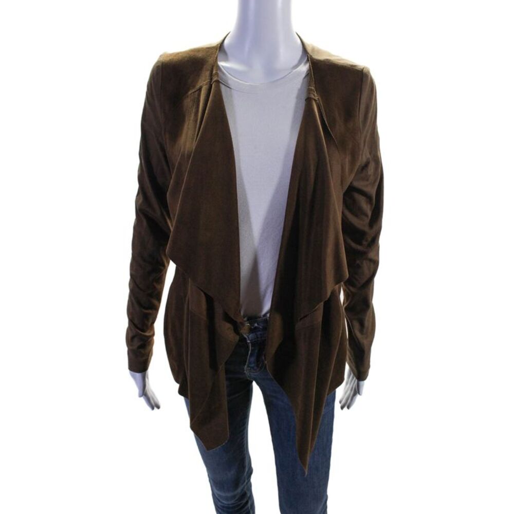 Reality Womens Long Sleeve Pullover Cardigan Brown Size S